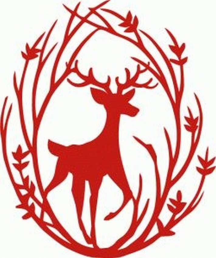 трафареты оленей на Новый год для вырезания