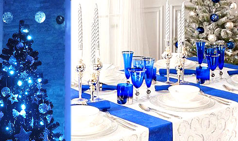 синие и серебряные новогодние цвета