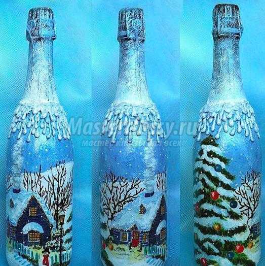 Бутылка шампанского на новый год своими руками. Подробные мастер-классы с фото. Бутылка шампанского на новый год своими руками. Подробные мастер-классы с фото.