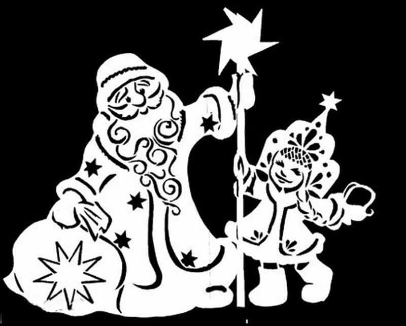 Вытынанки на окна к Новому году 2023 (80 фото) - трафареты и шаблоны, украшение новогоднего окна своими руками