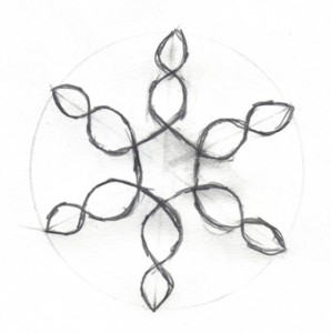 снежинка спиральный карандаш