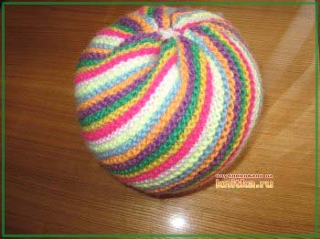 вязаные елочные игрушки спицами polosatyj shar