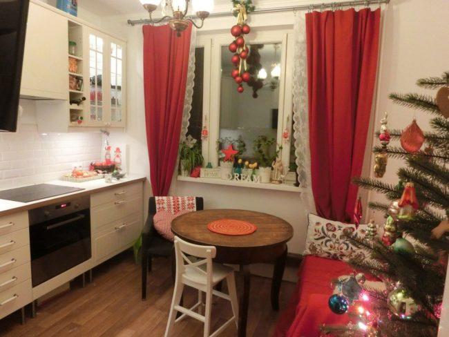 новогодний интерьер кухни