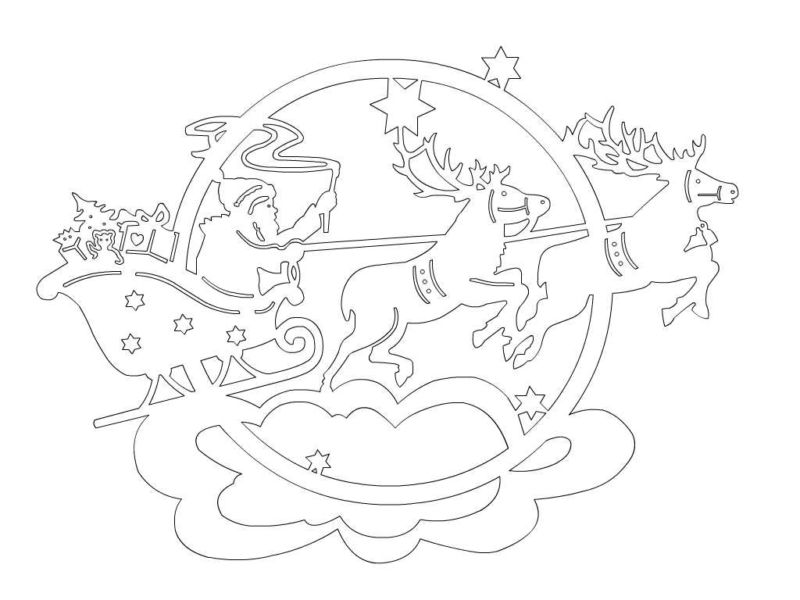 Вытынанки на окна к Новому году 2023 (81 фото) - новые схемы и шаблоны для распечатки, новогодние трафареты