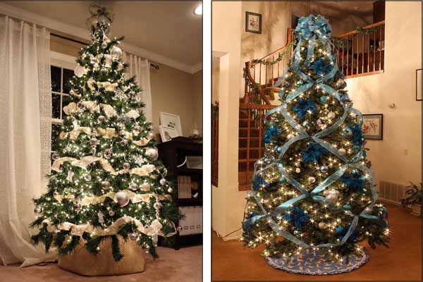 ukrashenie elki lentami