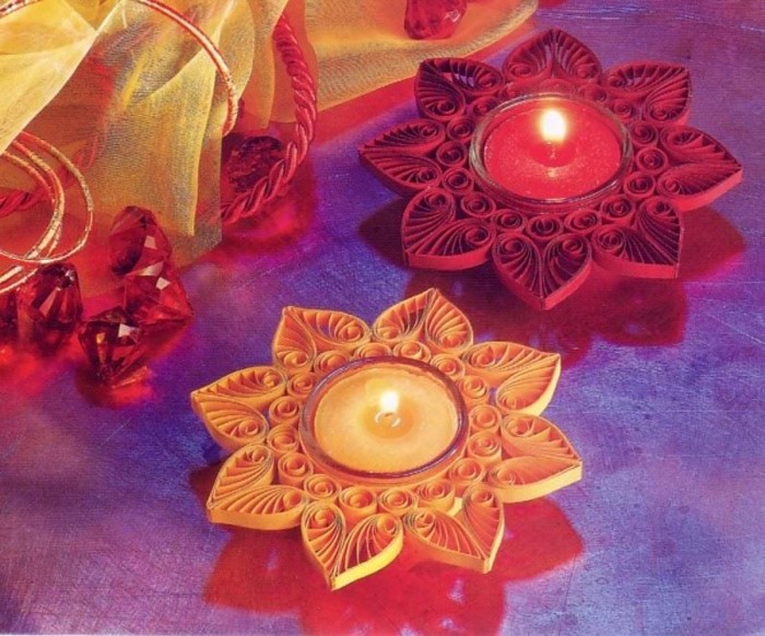 Такую технику применяют для оформления маленького подсвечника