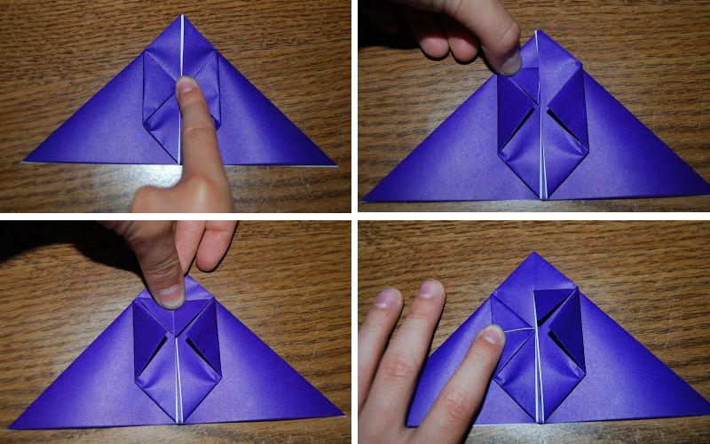 Рыбка из бумаги: схема сборки, шаг 2