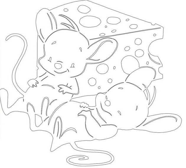 Аппликация мыши: шаблоны для вырезания, мышка из геометрических фигур с мышатами, мышонок из цветной бумаги с сыром для малышей детского сада и школы