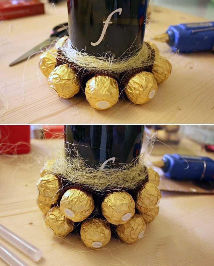 Как украсить бутылку шампанского на Новый Год 2023: фото примеры декора новогодней бутылки