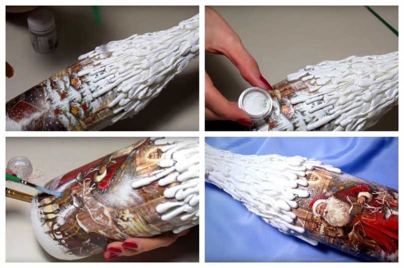 Как украсить бутылку шампанского на Новый Год 2023: фото примеры декора новогодней бутылки