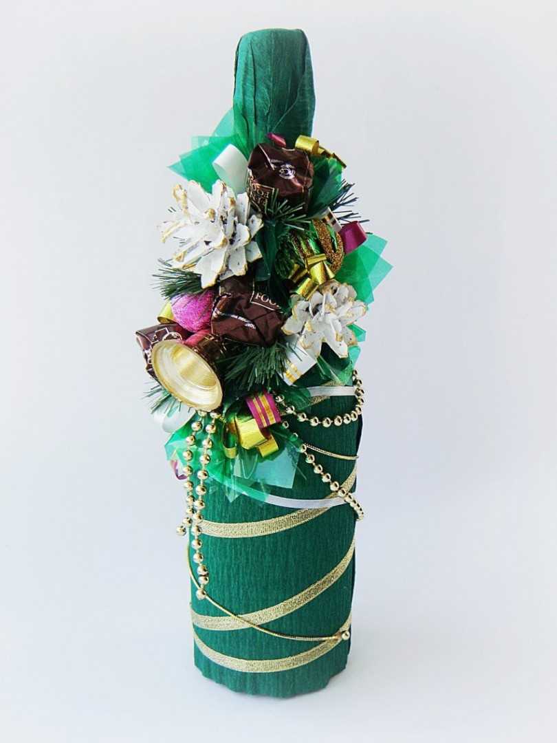 Как украсить бутылку шампанского на Новый Год 2023: фото примеры декора новогодней бутылки