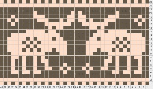 Схема вышивки оленя на елку