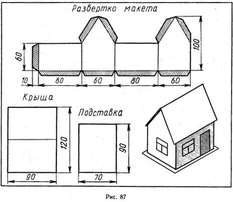 Домики из бумаги — шаблоны для вырезания