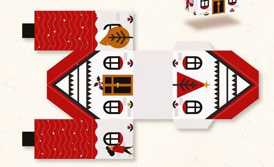 Домики из бумаги — шаблоны для вырезания