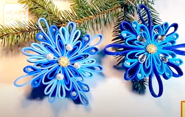 Снежинки из фоамирана (глиттерного) своими руками — объемные, маленькие (тонкие), двойные: пошаговые мастер-классы