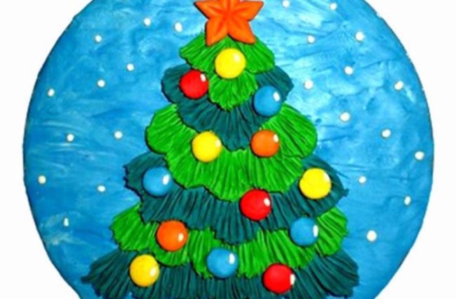 Новогодние поделки из пластилина для детей