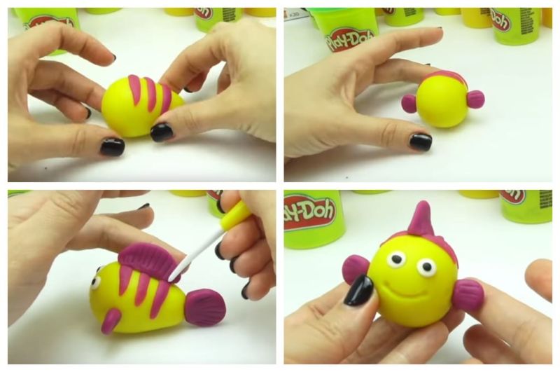 Новогодние поделки из пластилина для детей