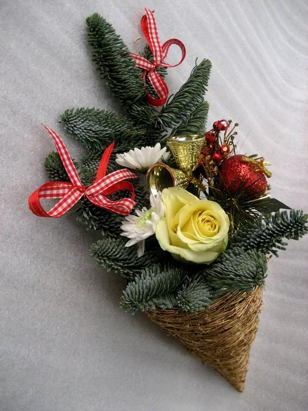 Самодельная корзинка для новогодних украшений