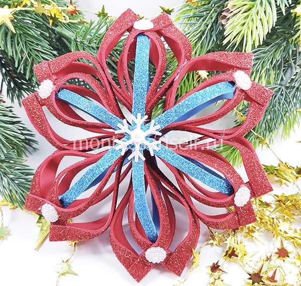 Снежинки из фоамирана своими руками Снежинки из фоамирана своими руками