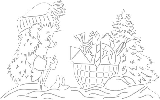 вытынанка елка на окно из бумаги 9