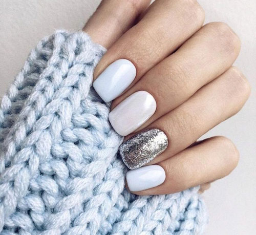 маникюр на короткие ногти новогодний дизайн 5