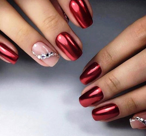 маникюр на короткие ногти новогодний дизайн 6