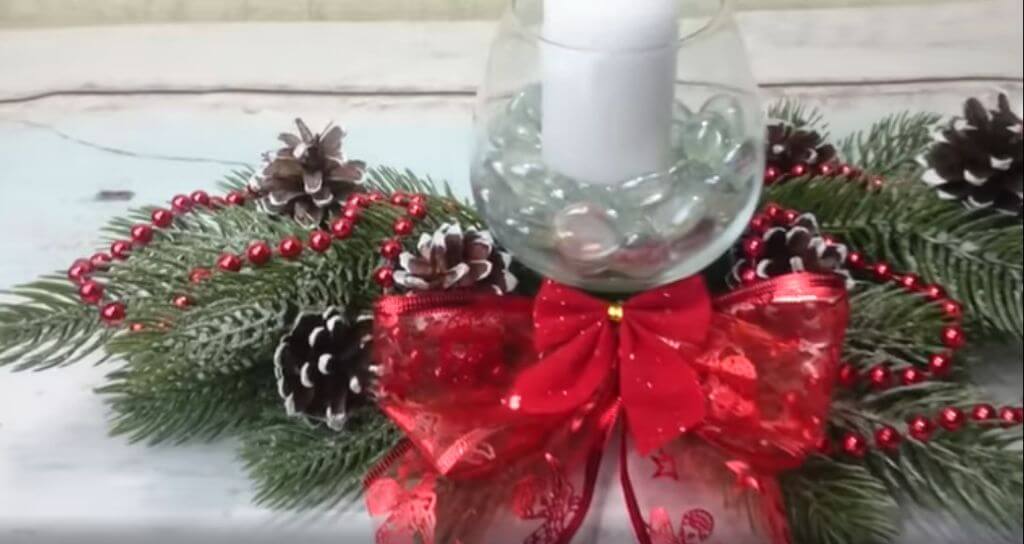 Самодельная корзинка для новогодних украшений