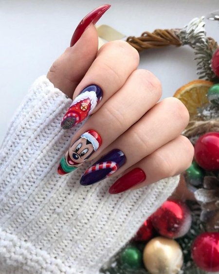 Маникюр на Новый год 2021 - красивые идеи (80 фото)