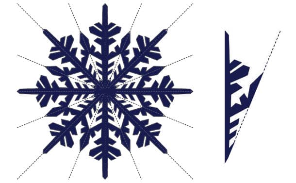 Снежинка из бумаги: шаблон, трафарет
