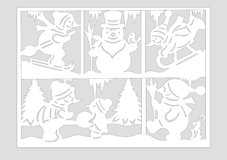 Трафареты на окна для вырезания из бумаги к новому году 2023