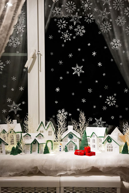 Украшение окон на Новый год 10