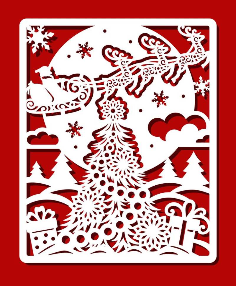 Вытынанки на окна к Новому году 2023 (80 фото) - трафареты и шаблоны, украшение новогоднего окна своими руками