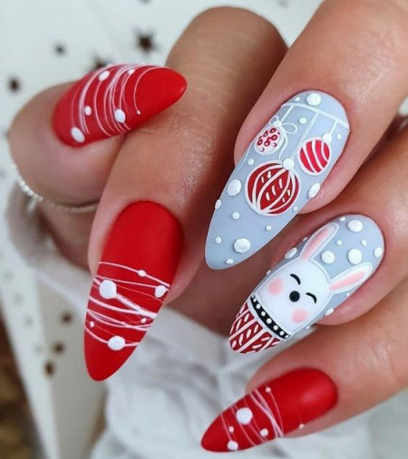 Эффектный новогодний дизайн ногтей