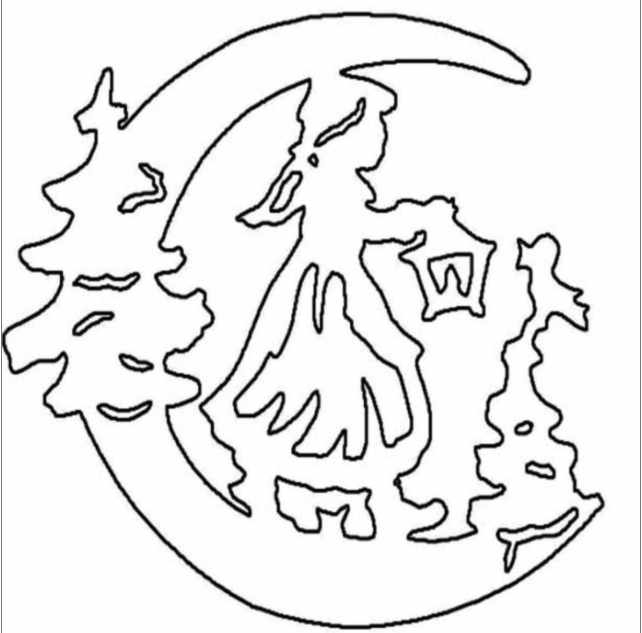 вытынанки Дед Мороз и Снегурочка шаблоны на окна красивые 10