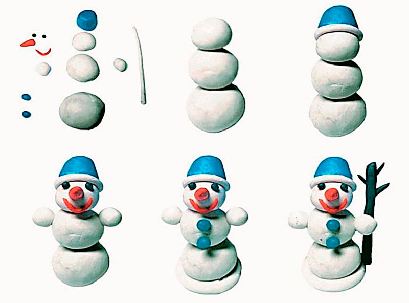 новогодние поделки из пластилина для детей 2