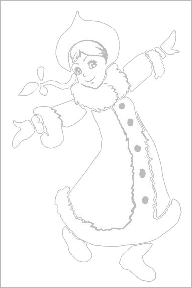 большие вытынанка Дед Мороз и Снегурочка шаблоны 8