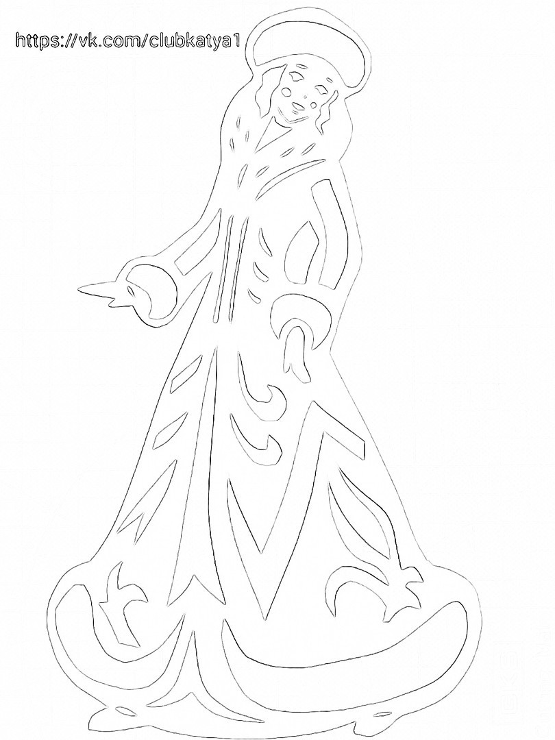 большие вытынанка Снегурочка шаблоны