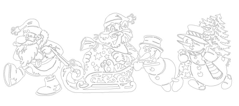 вытынанки Дед Мороз и Снегурочка шаблоны на окна в детский сад 6