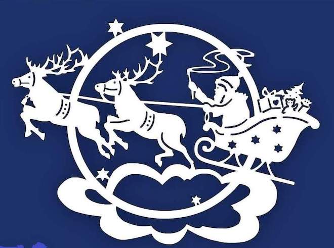 Дед Мороз летит на санях 4