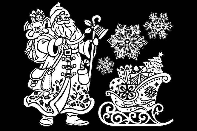 Вытынанки Дед Мороз 1