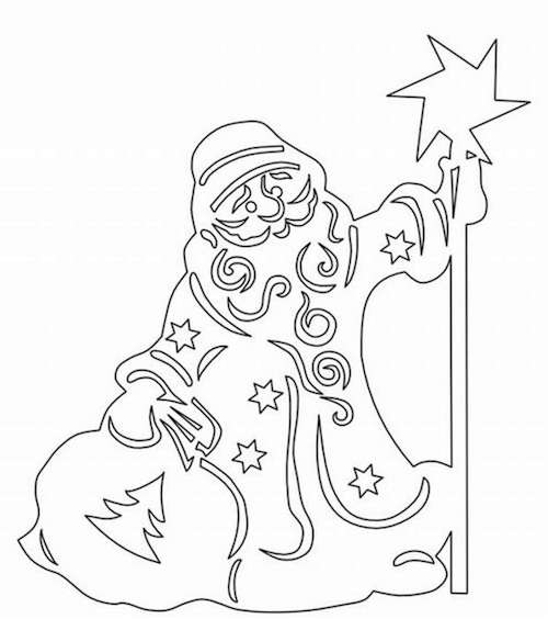 Вытынанки Дед Мороз 10