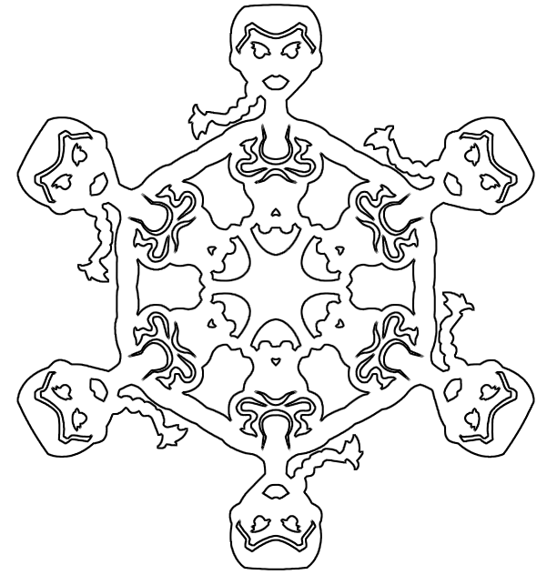 снежинка снегурочка шаблон