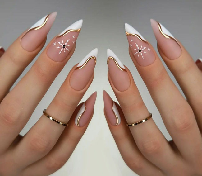 Идей маникюра на Новый год 2023 на короткие, длинные ногти