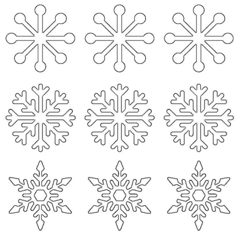 Трафареты на окна для вырезания из бумаги к новому году 2023