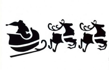 Новогодний олень - трафарет для вырезания 2023, большого размер